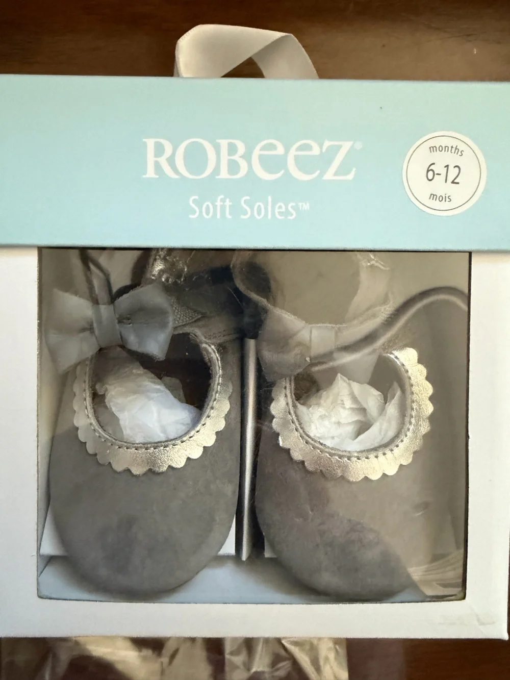 Robeez Baby Mary Jane Shoes in Metallic Silver